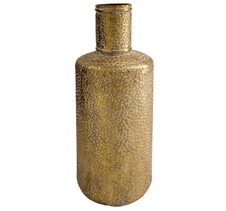 Vase af banket metal med guld look 52cm