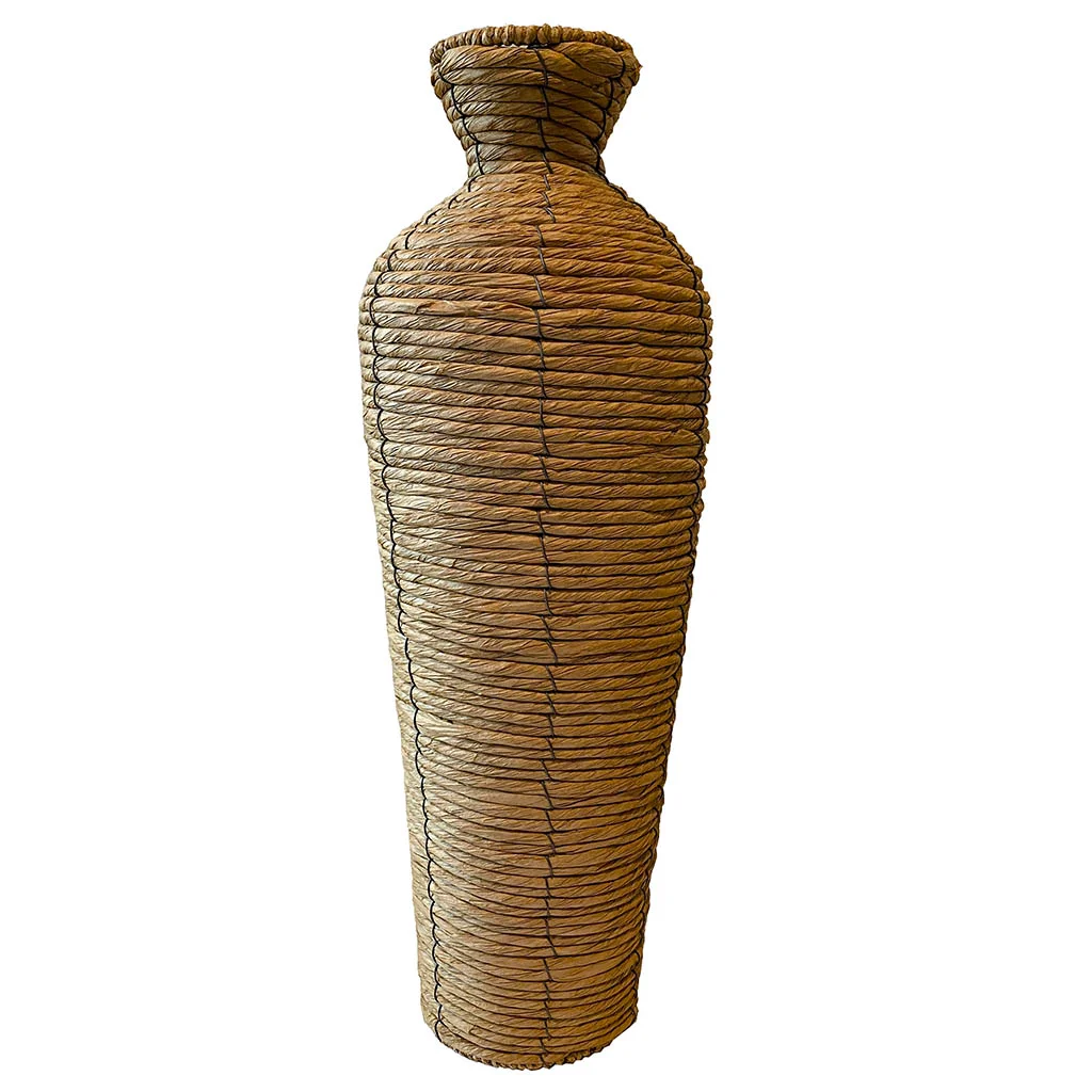 Vase af flettet reb i naturfarvet 57cm