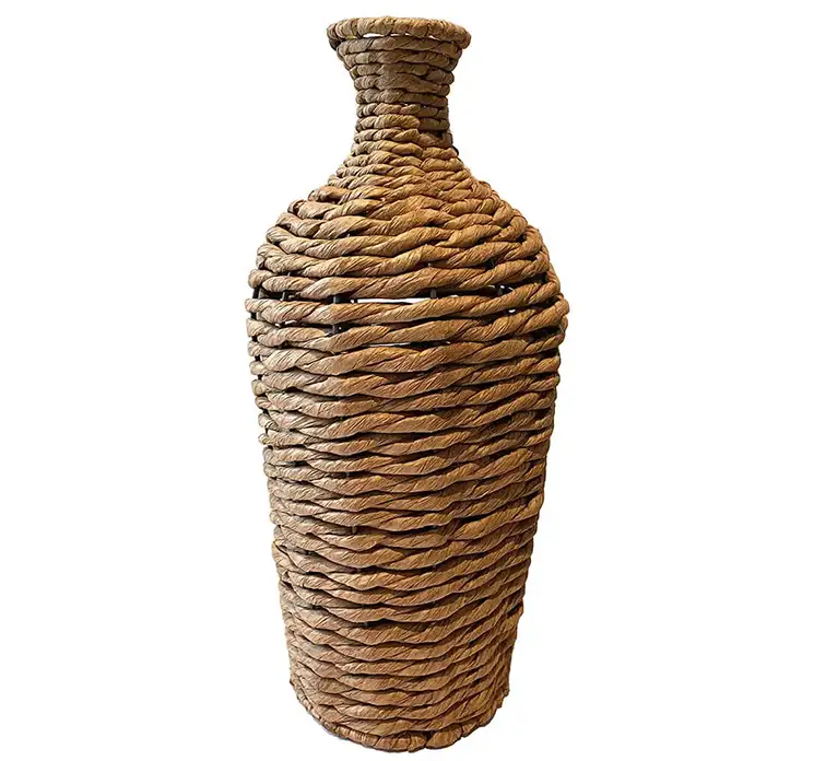 Vase af flettet reb i naturfarve 37cm