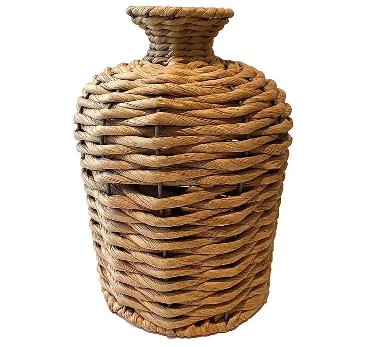Vase af flettet reb i naturfarvet 27cm