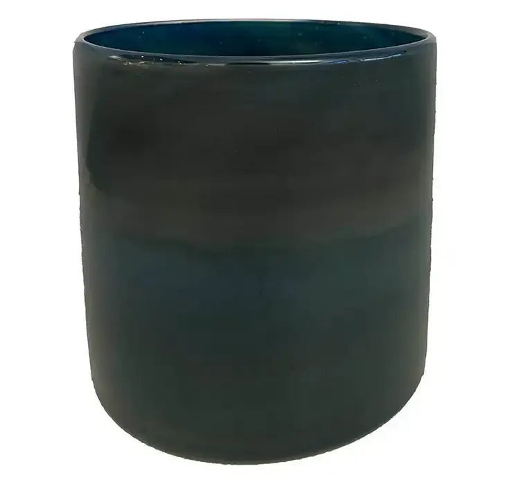 Vase af glas i blå nuancer