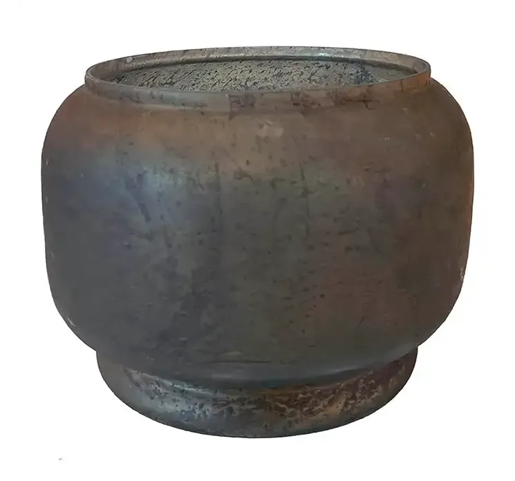 Krukke af børstet glas i brun