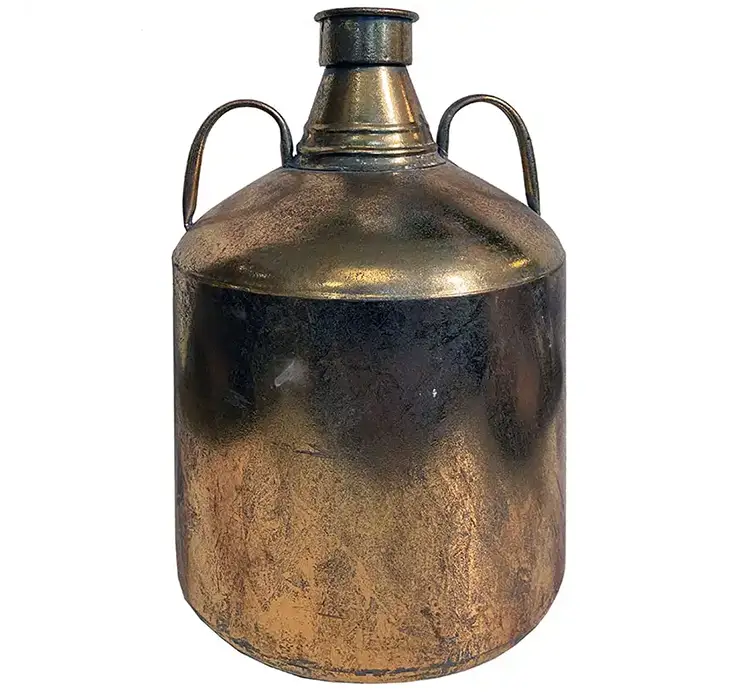 Vase af metal i guld look med hanke 