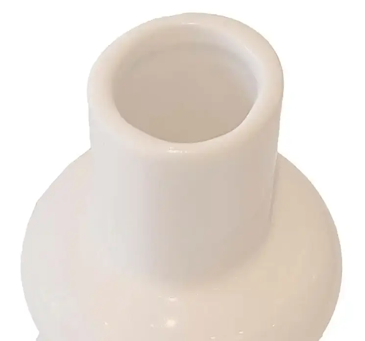 Vase af keramik i beige 13,5cm closeup