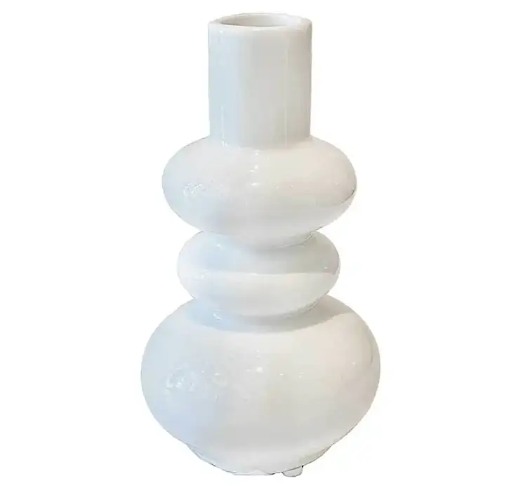Vase af keramik i hvid 13,5cm