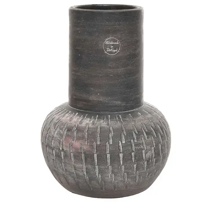 Vase terracotta med mønster i brun 30cm