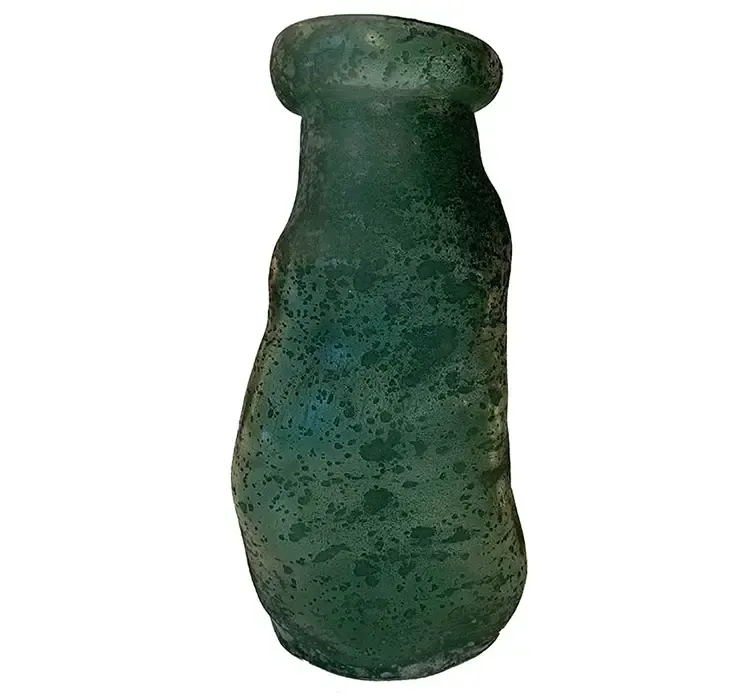 Vase simplicity af frostet glas i grøn