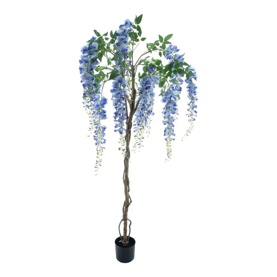 Wisteria træ i potte, 180cm, lavendel, kunstig plante – Brøndsholm