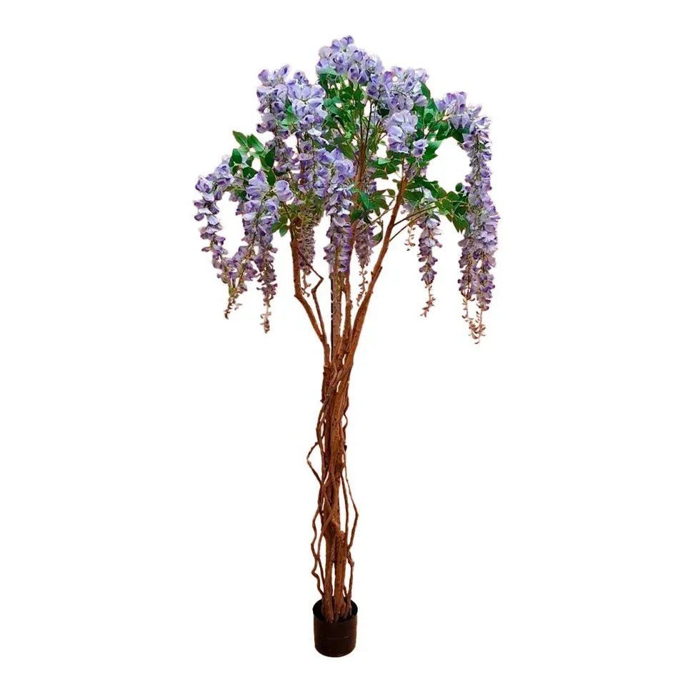 Wisteria træ i potte, 210cm, lavendel, kunstig plante – Brøndsholm